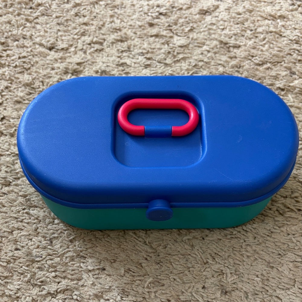 Vintage Caboodle Blue and Teal Kids Toy or Makeup Storage Box